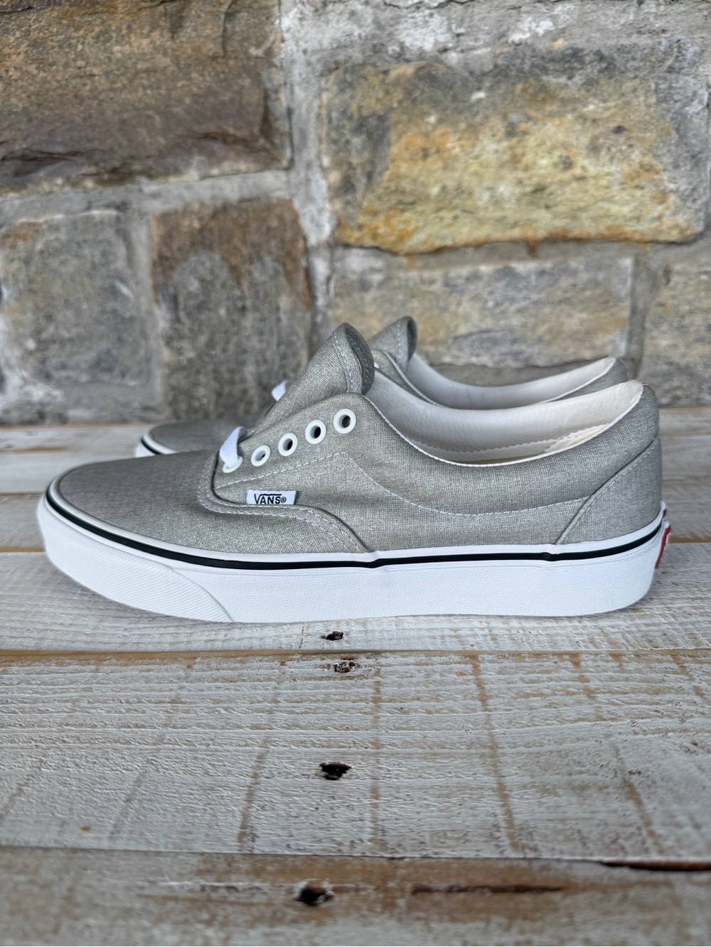 Vans Silver Gray Low-Top Canvas Sneakers-New - Picture 2 of 6